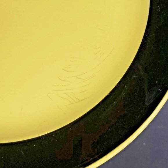 Villeroy & BOCH MCM Yellow Black Salad Plates 7.5"  Saar Union 1950's Set of 6 - Picture 8 of 9